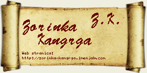 Zorinka Kangrga vizit kartica